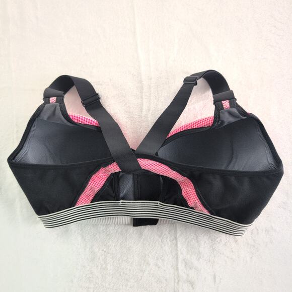 VSX Victorias Secret 34C Sports Bra Incredible Front Close Pink Black - Picture 4 of 11